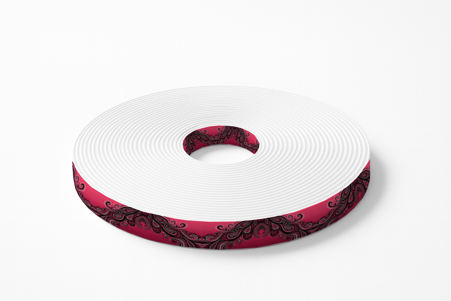 L'atelier du Fourmilier BioThane imprimé au mètre BioThane® imprimé – Motif baroque arabesque rose