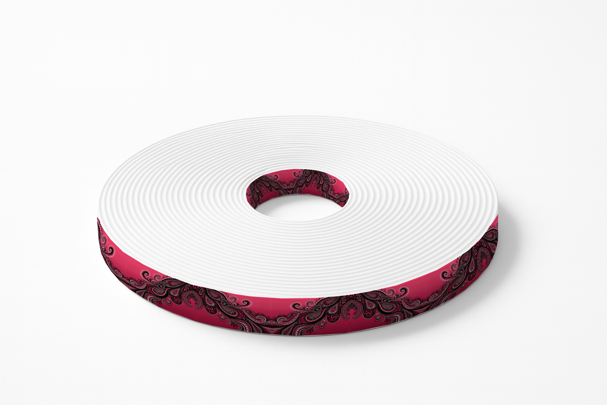 L'atelier du Fourmilier BioThane imprimé au mètre BioThane® imprimé – Motif baroque arabesque rose