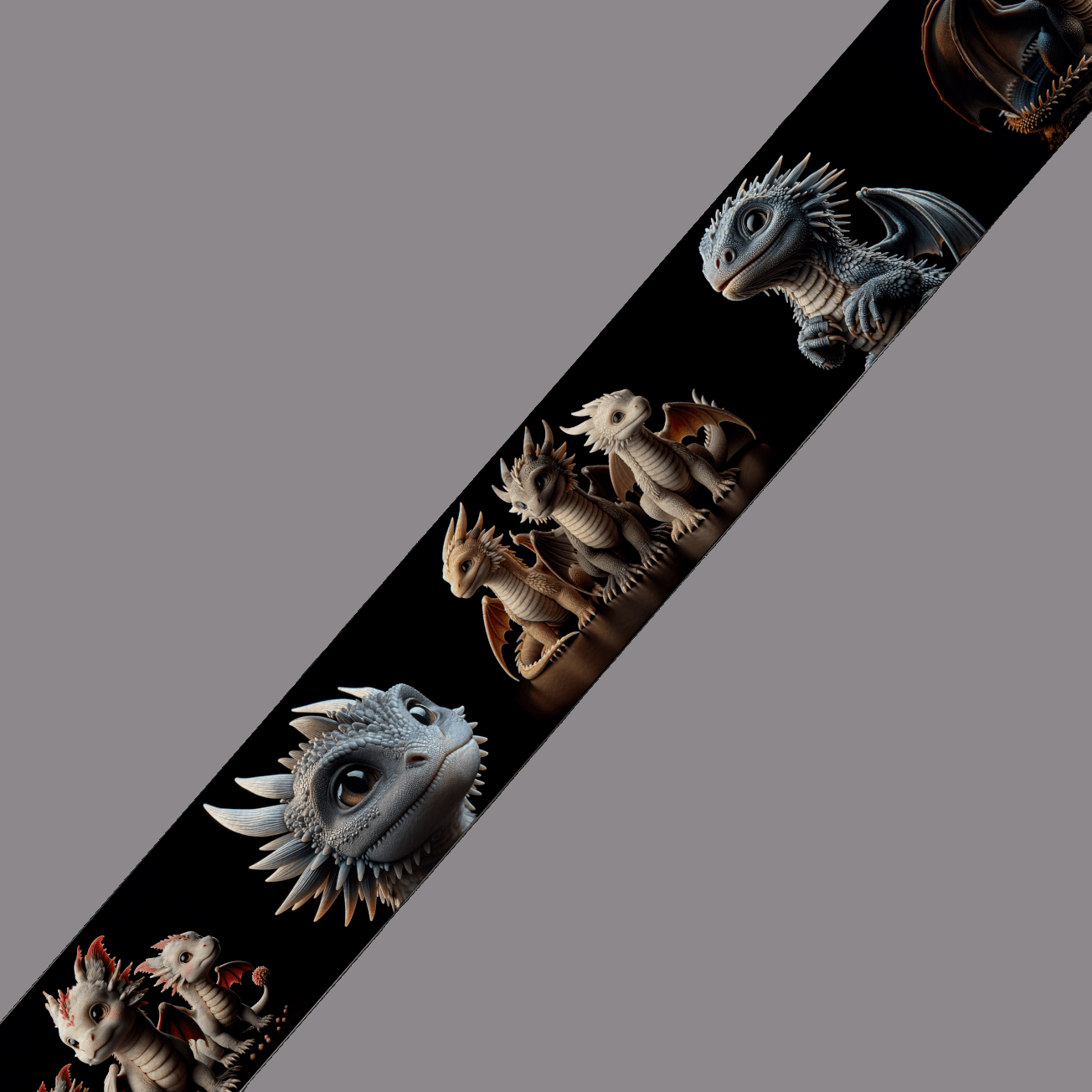 L'atelier du Fourmilier BioThane imprimé au mètre BioThane® imprimé - Motif "Bébés Dragons Mignons"