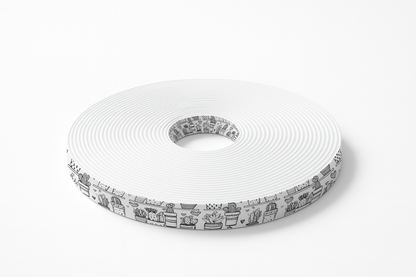 L'atelier du Fourmilier BioThane imprimé au mètre BioThane imprimé – Motif Cactus & Cœurs noir et blanc