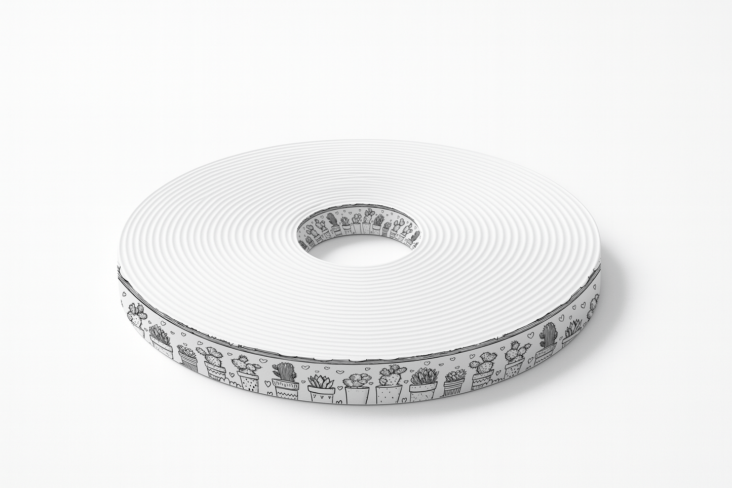 L'atelier du Fourmilier BioThane imprimé au mètre BioThane imprimé – Motif Cactus dessinés noir & blanc