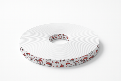 L'atelier du Fourmilier BioThane imprimé au mètre BioThane imprimé – Motif Champignons Valentine & cœurs
