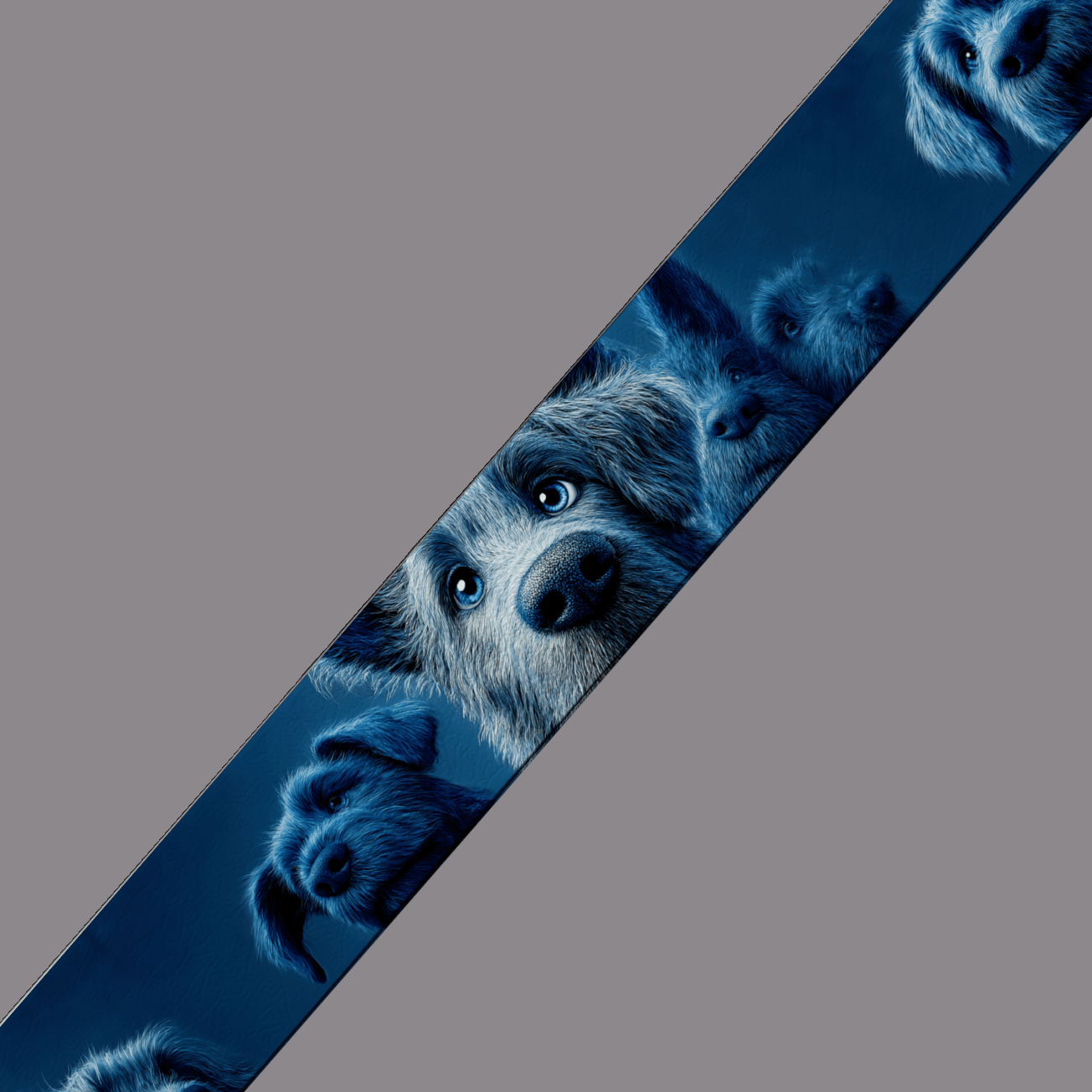 L'atelier du Fourmilier BioThane imprimé au mètre BioThane® imprimé - Motif “Chiens bleus rêveurs”