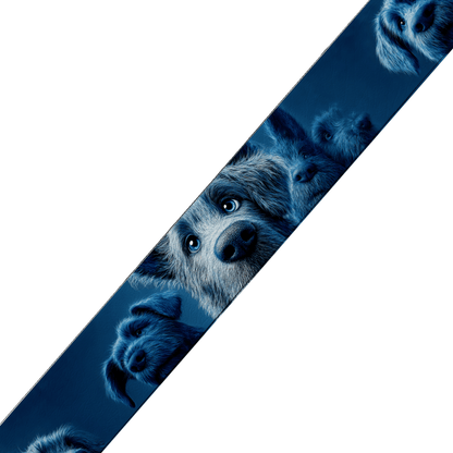 L'atelier du Fourmilier BioThane imprimé au mètre BioThane® imprimé - Motif “Chiens bleus rêveurs”