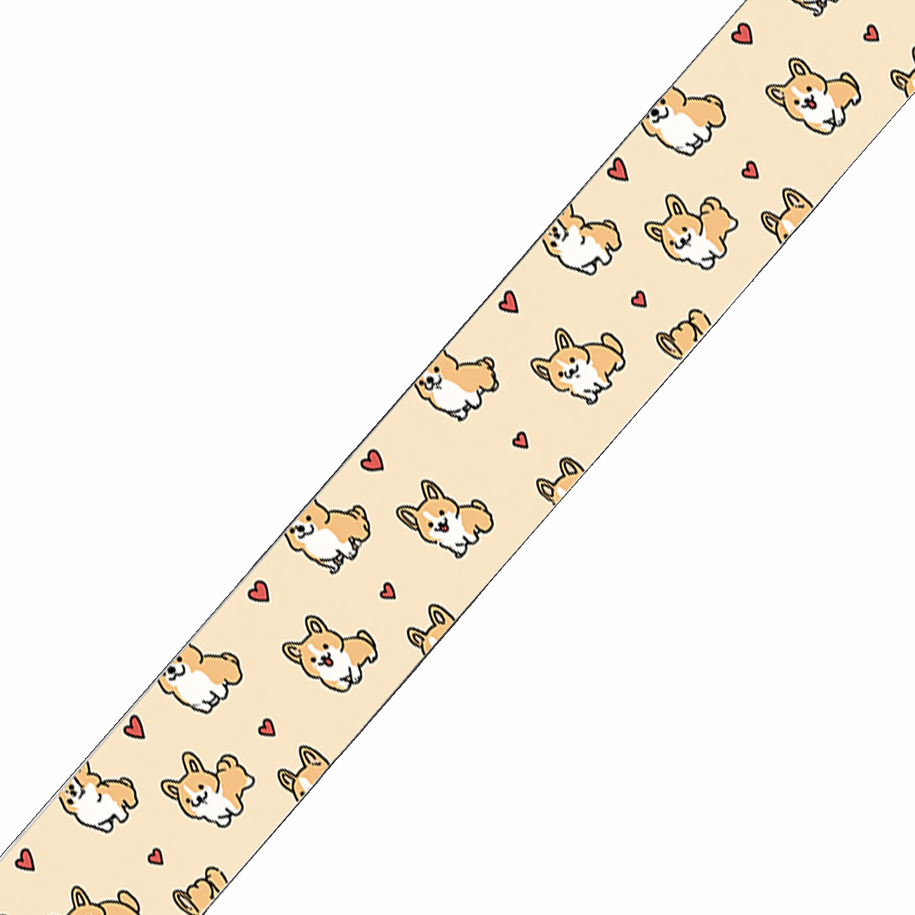L'atelier du Fourmilier BioThane imprimé au mètre BioThane imprimé – Motif Chiens cartoon & cœurs fond beige