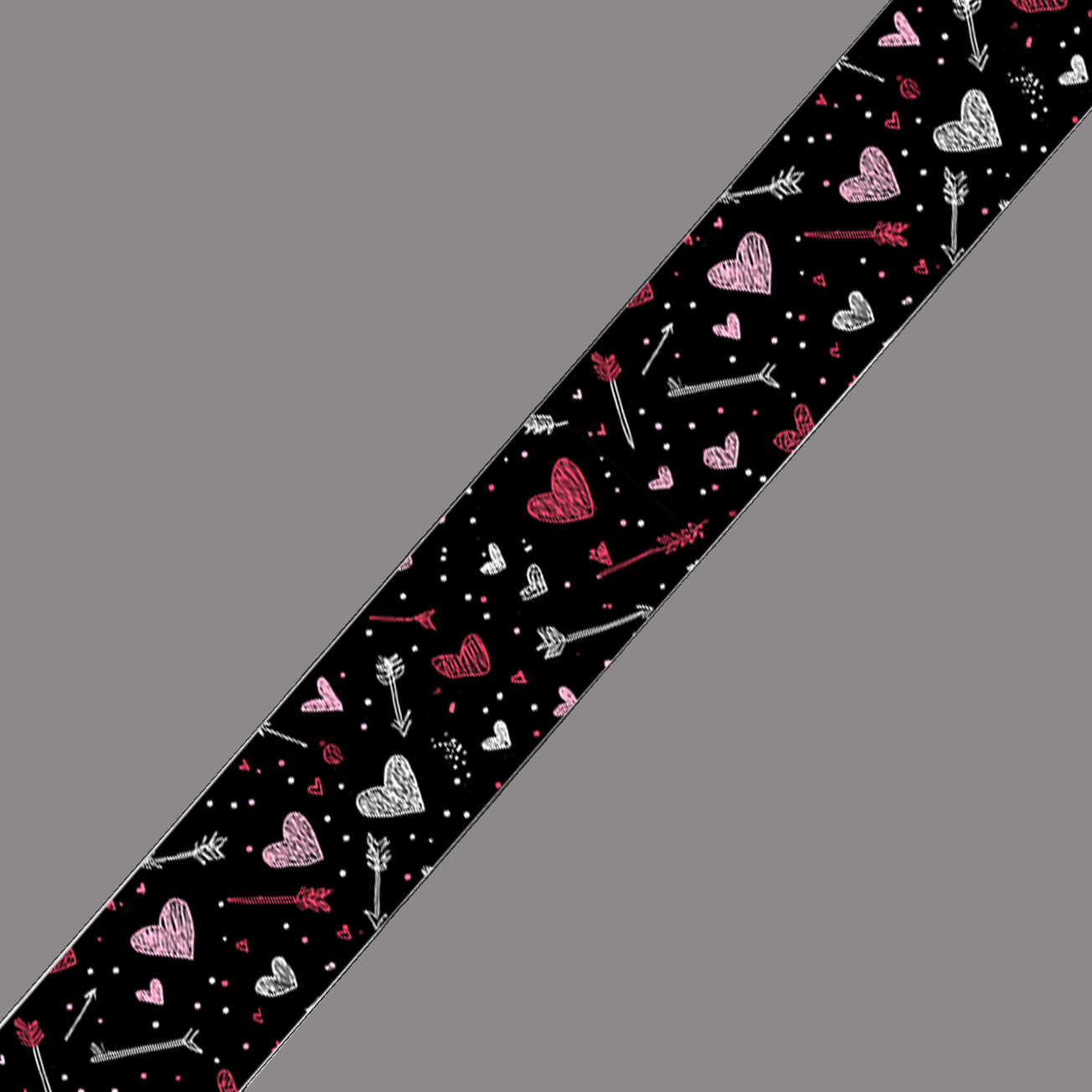 L'atelier du Fourmilier BioThane imprimé au mètre BioThane imprimé – Motif Cœurs & Flèches Saint-Valentin