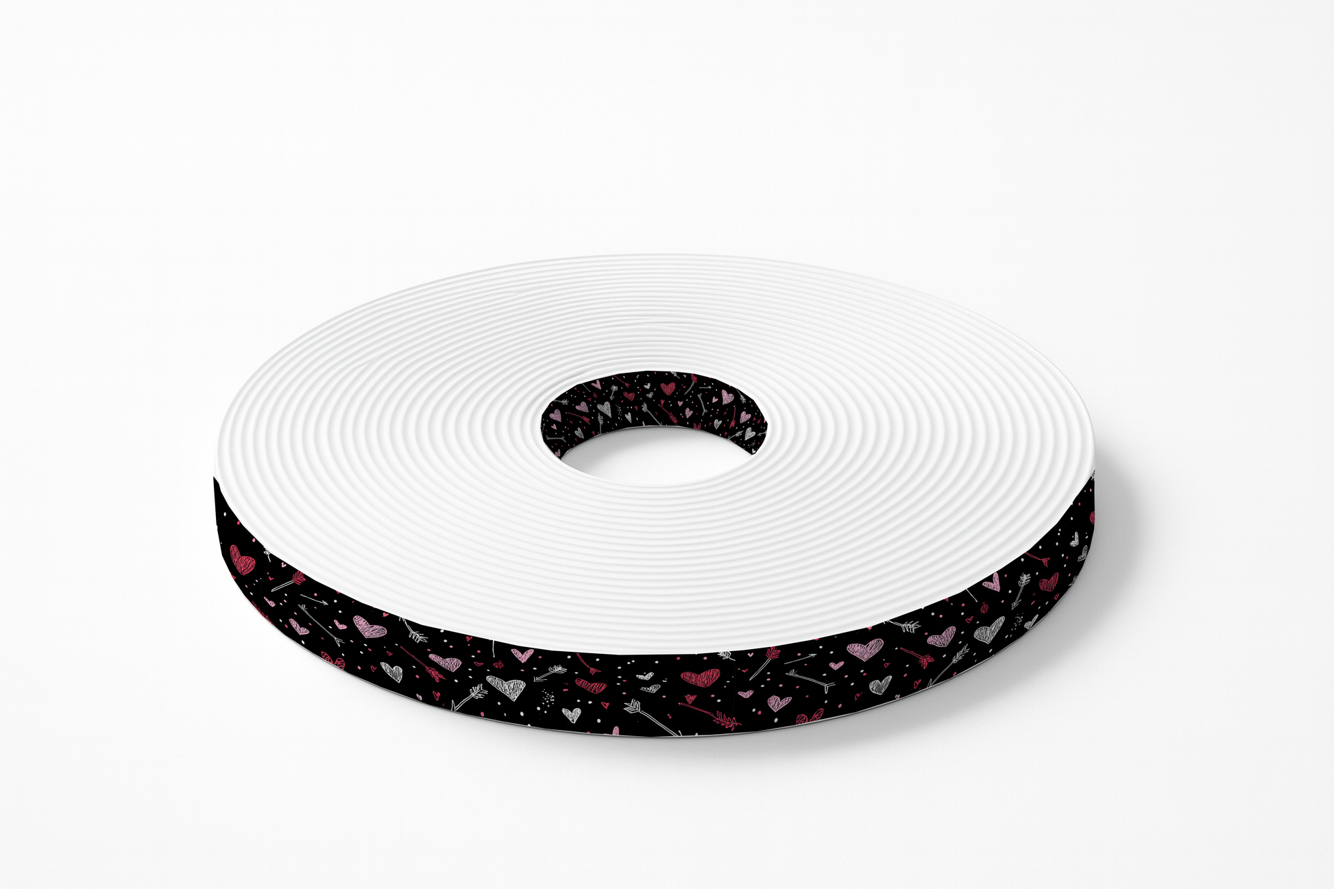 L'atelier du Fourmilier BioThane imprimé au mètre BioThane imprimé – Motif Cœurs & Flèches Saint-Valentin