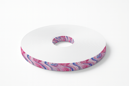 L'atelier du Fourmilier BioThane imprimé au mètre BioThane imprimé – Motif Cœurs marbrés rose & bleu