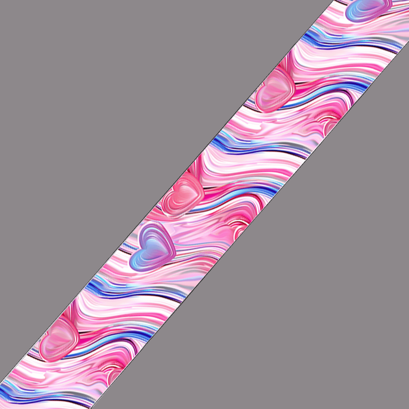 L'atelier du Fourmilier BioThane imprimé au mètre BioThane imprimé – Motif Cœurs marbrés rose & bleu