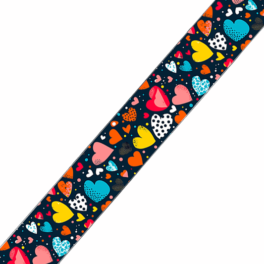 L'atelier du Fourmilier BioThane imprimé au mètre BioThane imprimé – Motif Cœurs multicolores pop