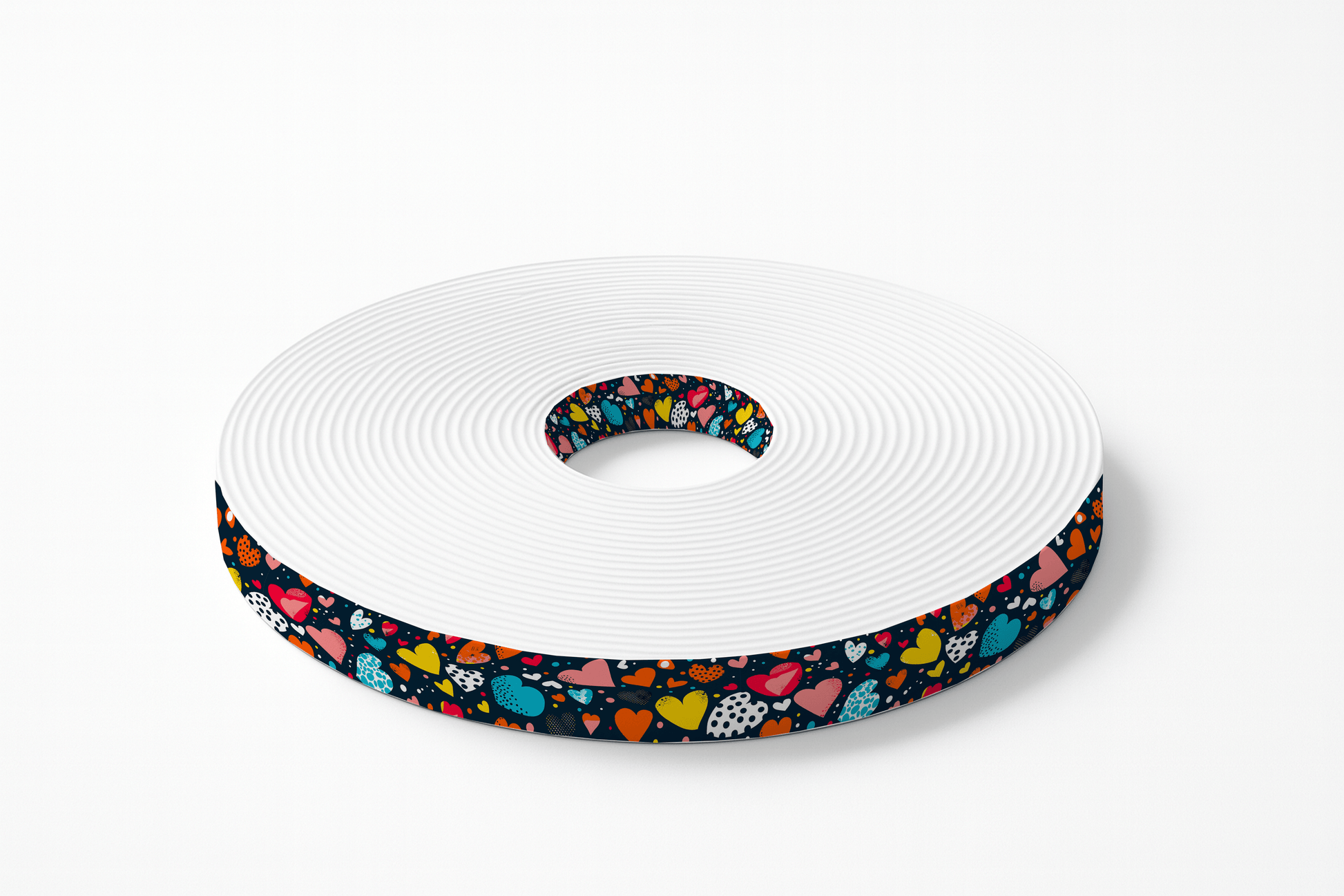 L'atelier du Fourmilier BioThane imprimé au mètre BioThane imprimé – Motif Cœurs multicolores pop