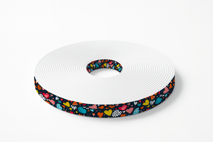 L'atelier du Fourmilier BioThane imprimé au mètre BioThane imprimé – Motif Cœurs multicolores pop