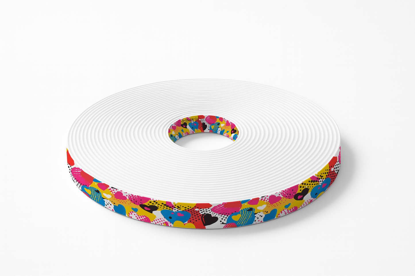 L'atelier du Fourmilier BioThane imprimé au mètre BioThane imprimé – Motif Cœurs pop multicolores