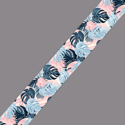 L'atelier du Fourmilier BioThane imprimé au mètre BioThane imprimé – Motif Feuillage tropical pastel