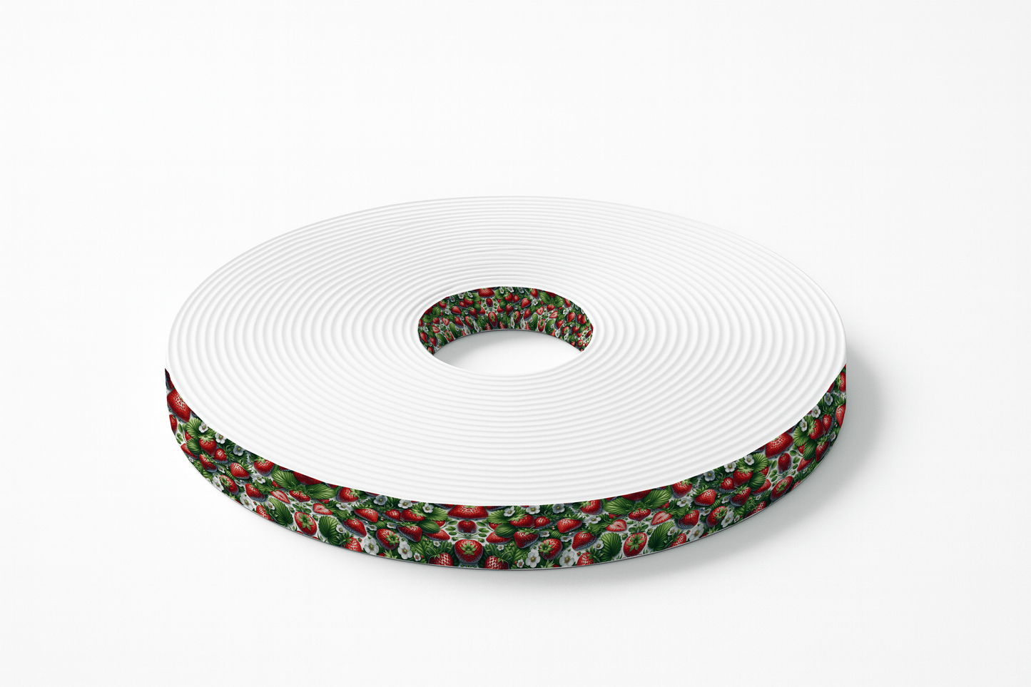 L'atelier du Fourmilier BioThane imprimé au mètre BioThane® imprimé – Motif Fraises et Feuillage – au mètre