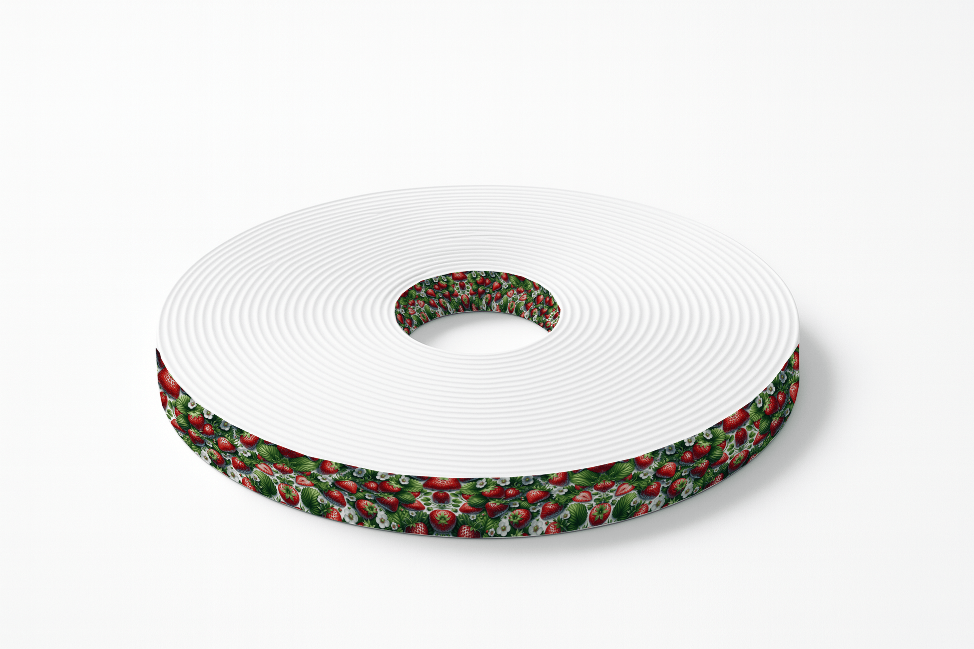 L'atelier du Fourmilier BioThane imprimé au mètre BioThane® imprimé – Motif Fraises et Feuillage – au mètre