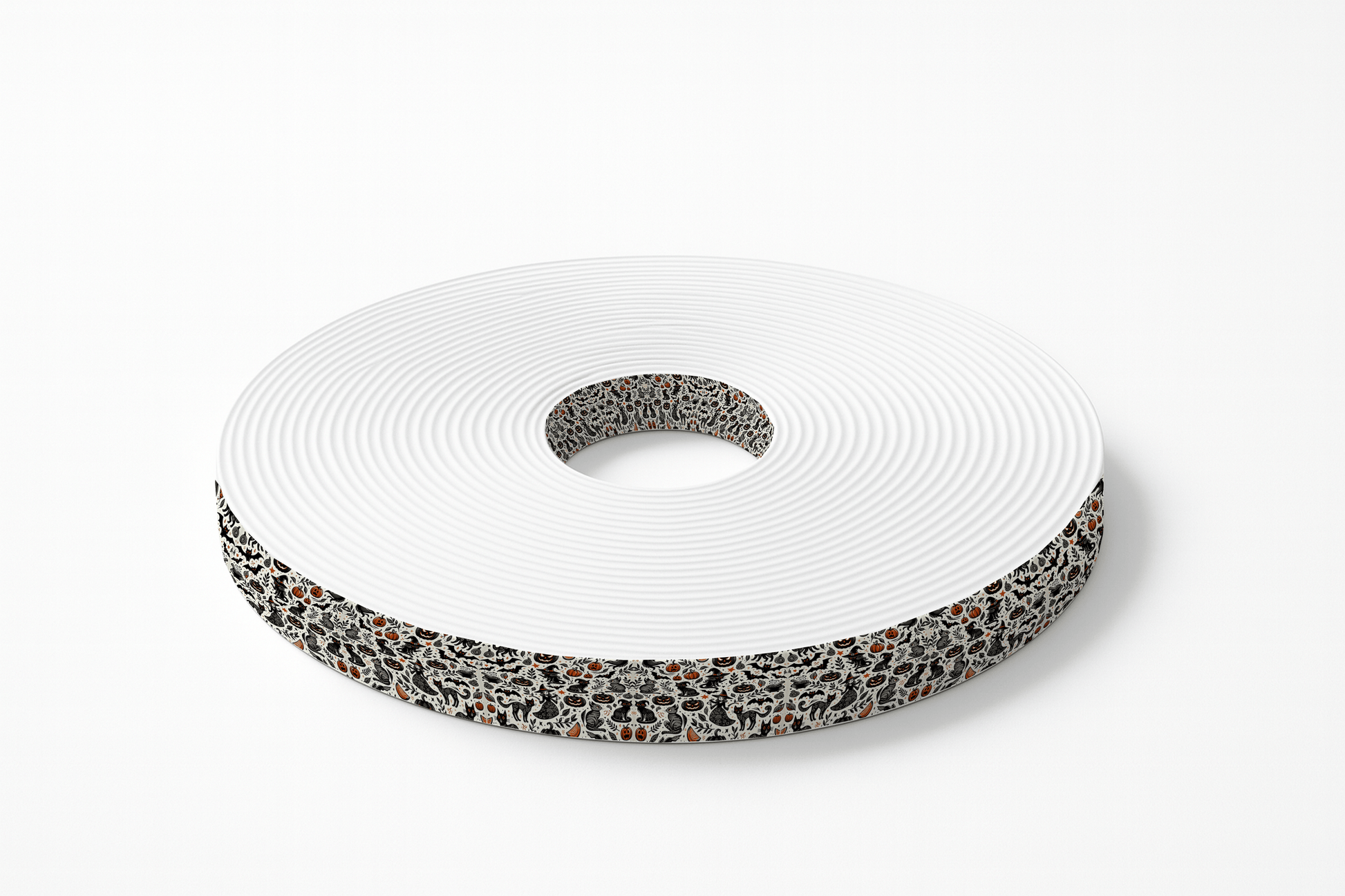 L'atelier du Fourmilier BioThane imprimé au mètre BioThane® imprimé – Motif Halloween graphique (chats noirs & citrouilles)