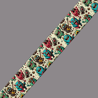 L'atelier du Fourmilier BioThane imprimé au mètre BioThane imprimé – Motif Monstres Rock déjantés