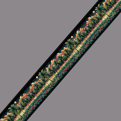 L'atelier du Fourmilier BioThane imprimé au mètre BioThane imprimé - Motif Palmiers Tropicaux au Coucher du Soleil