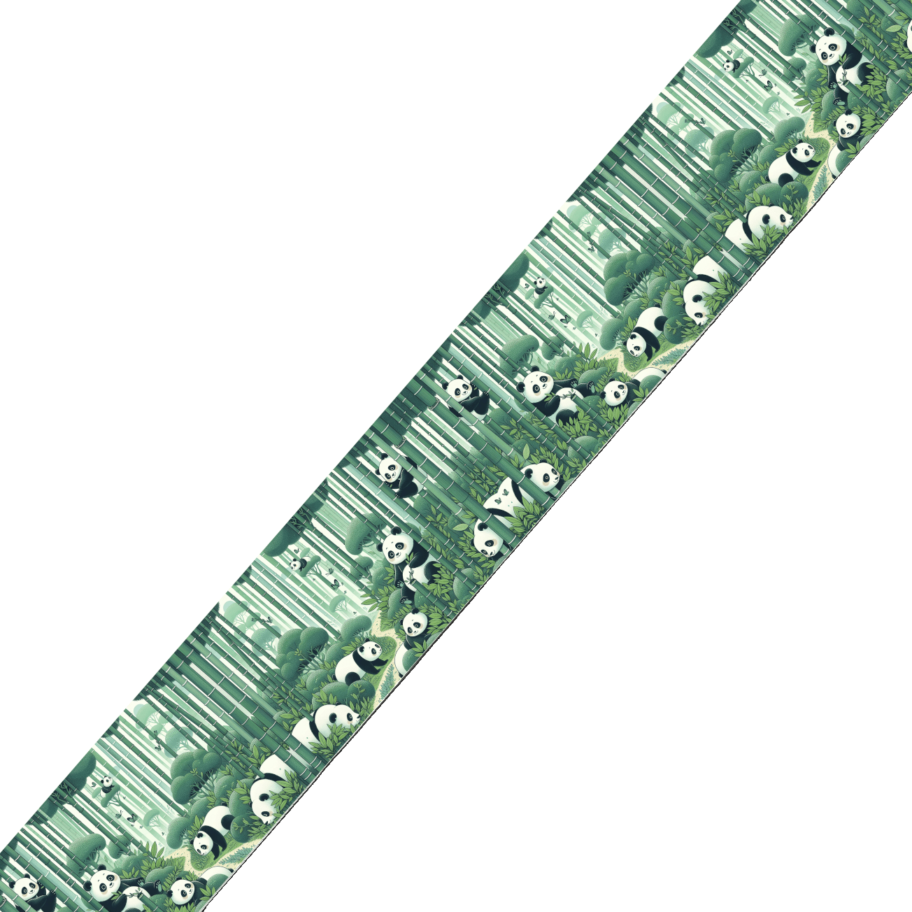 L'atelier du Fourmilier BioThane imprimé au mètre BioThane® imprimé - Motif "Pandas en Bambouseraie"