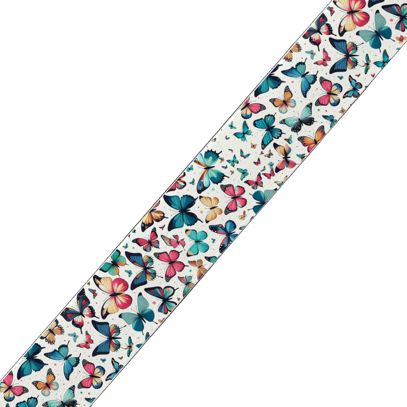 L'atelier du Fourmilier BioThane imprimé au mètre BioThane imprimé – Motif Papillons multicolores (au mètre)