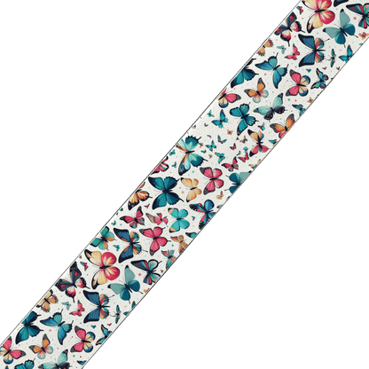 L'atelier du Fourmilier BioThane imprimé au mètre BioThane imprimé – Motif Papillons multicolores (au mètre)