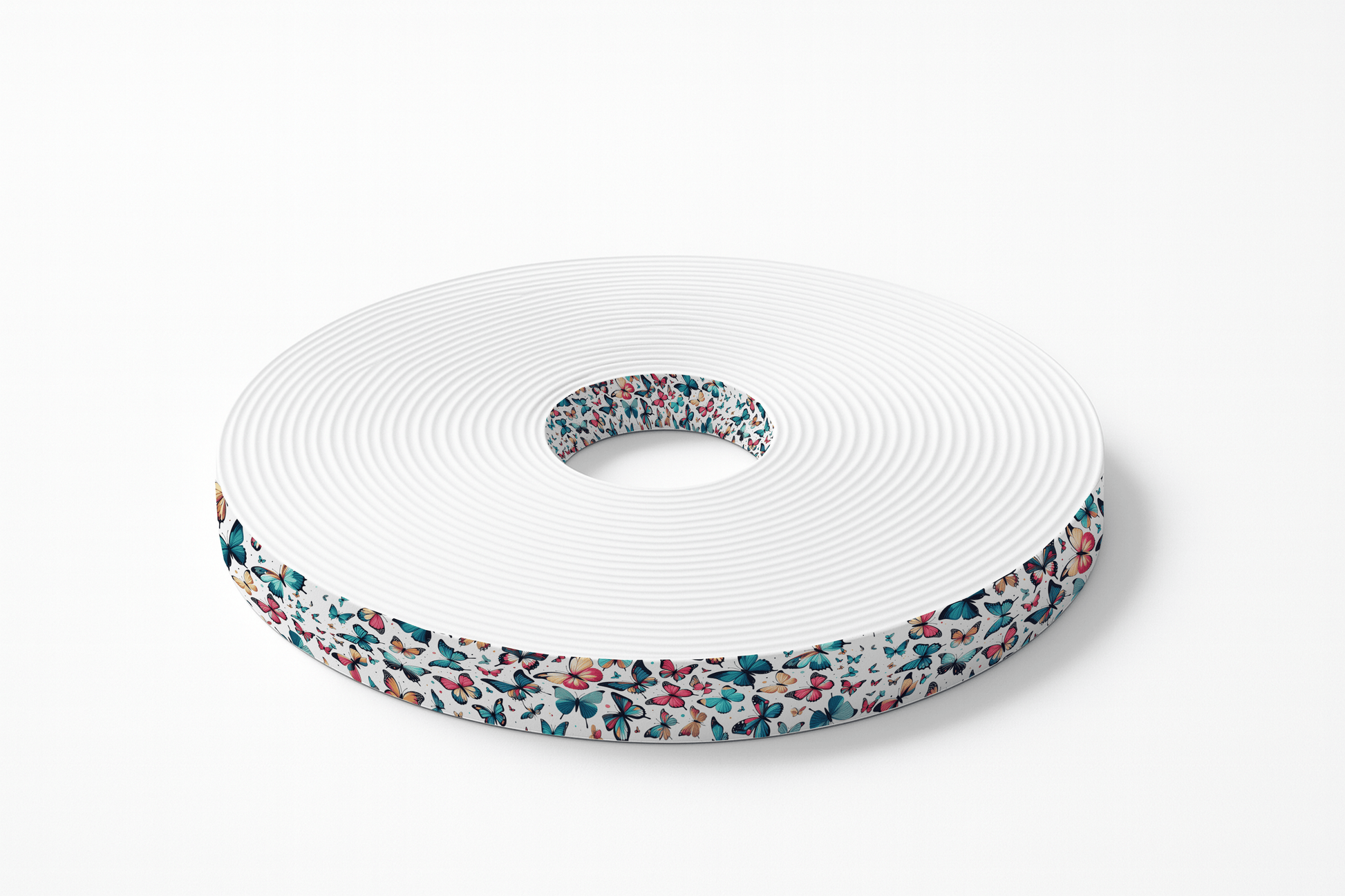 L'atelier du Fourmilier BioThane imprimé au mètre BioThane imprimé – Motif Papillons multicolores (au mètre)
