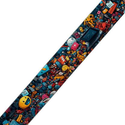 L'atelier du Fourmilier BioThane imprimé au mètre BioThane® imprimé - Motif "Pixel Pop Culture"