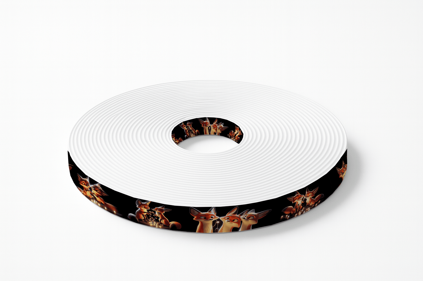 L'atelier du Fourmilier BioThane imprimé au mètre BioThane imprimé – Motif Renards amoureux à la guirlande