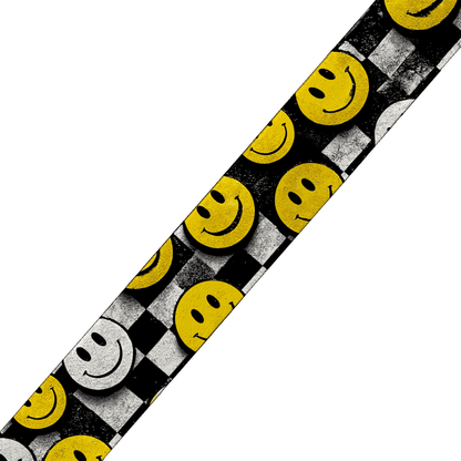 L'atelier du Fourmilier BioThane imprimé au mètre BioThane® imprimé – Motif "Smiley Checkerboard"