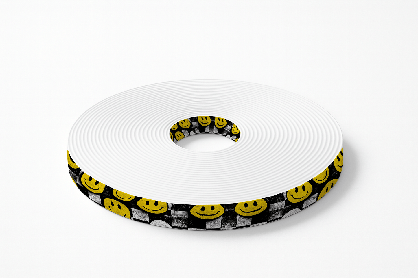 L'atelier du Fourmilier BioThane imprimé au mètre BioThane® imprimé – Motif "Smiley Checkerboard"
