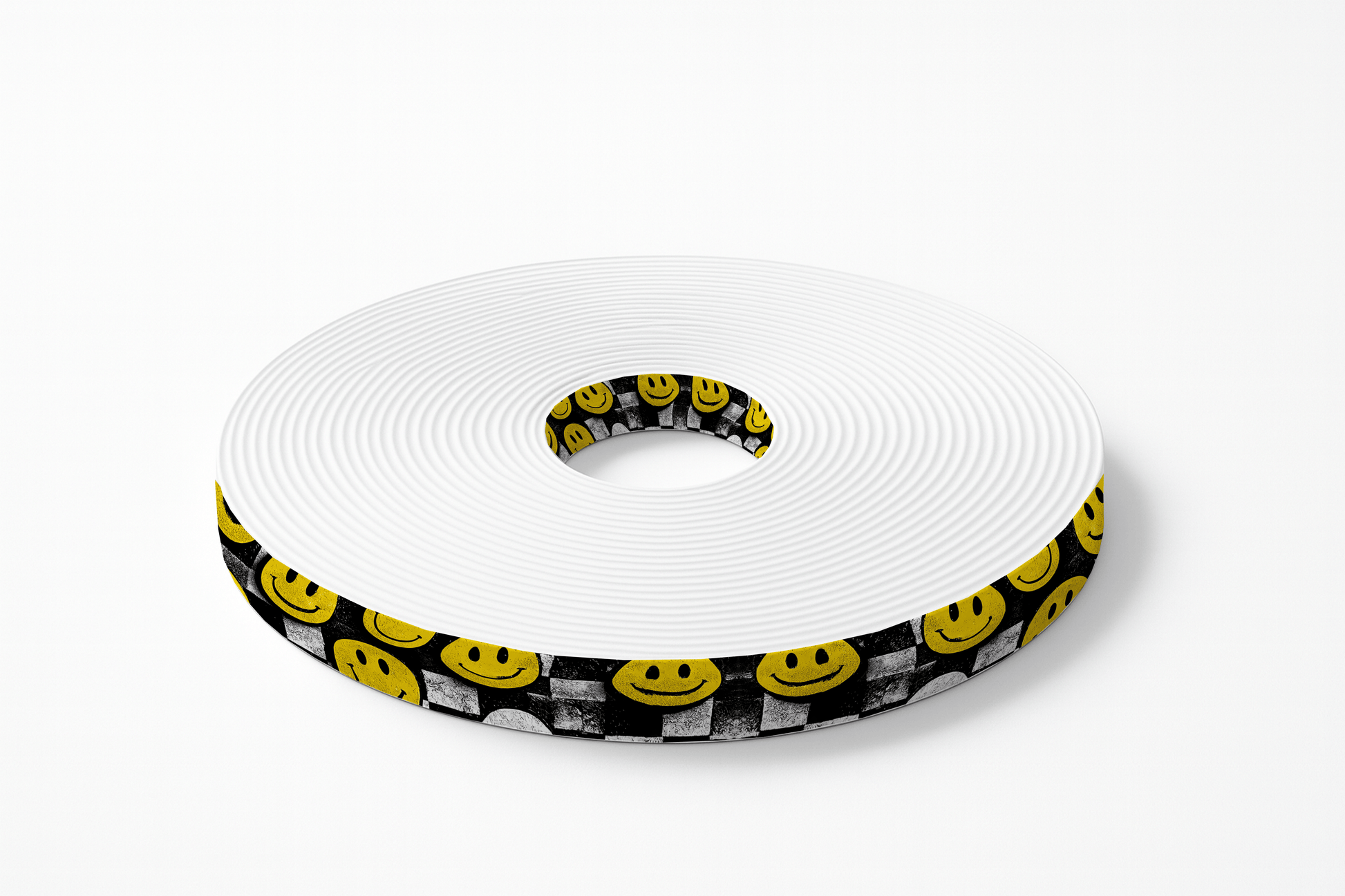 L'atelier du Fourmilier BioThane imprimé au mètre BioThane® imprimé – Motif "Smiley Checkerboard"