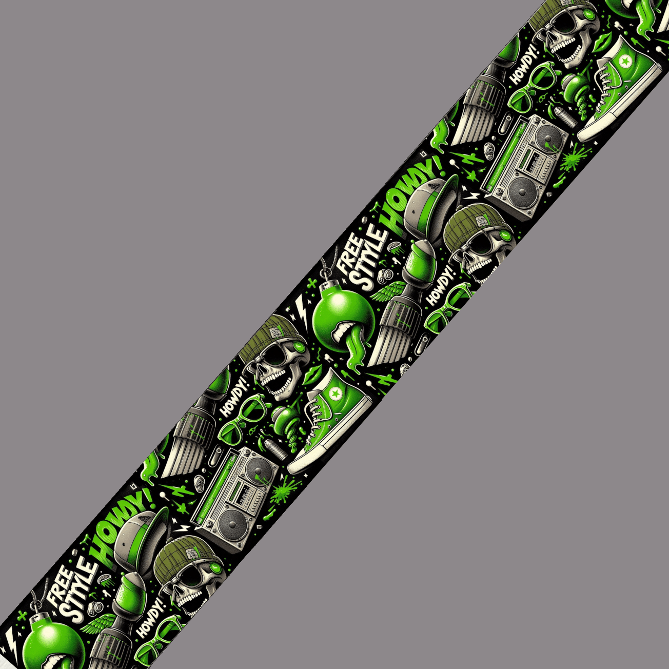 L'atelier du Fourmilier BioThane imprimé au mètre BioThane® imprimé - Motif "Street Freestyle Vert"