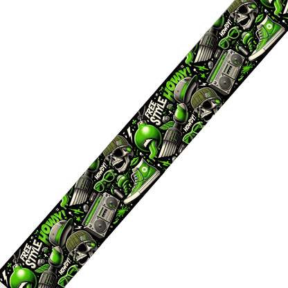 L'atelier du Fourmilier BioThane imprimé au mètre BioThane® imprimé - Motif "Street Freestyle Vert"