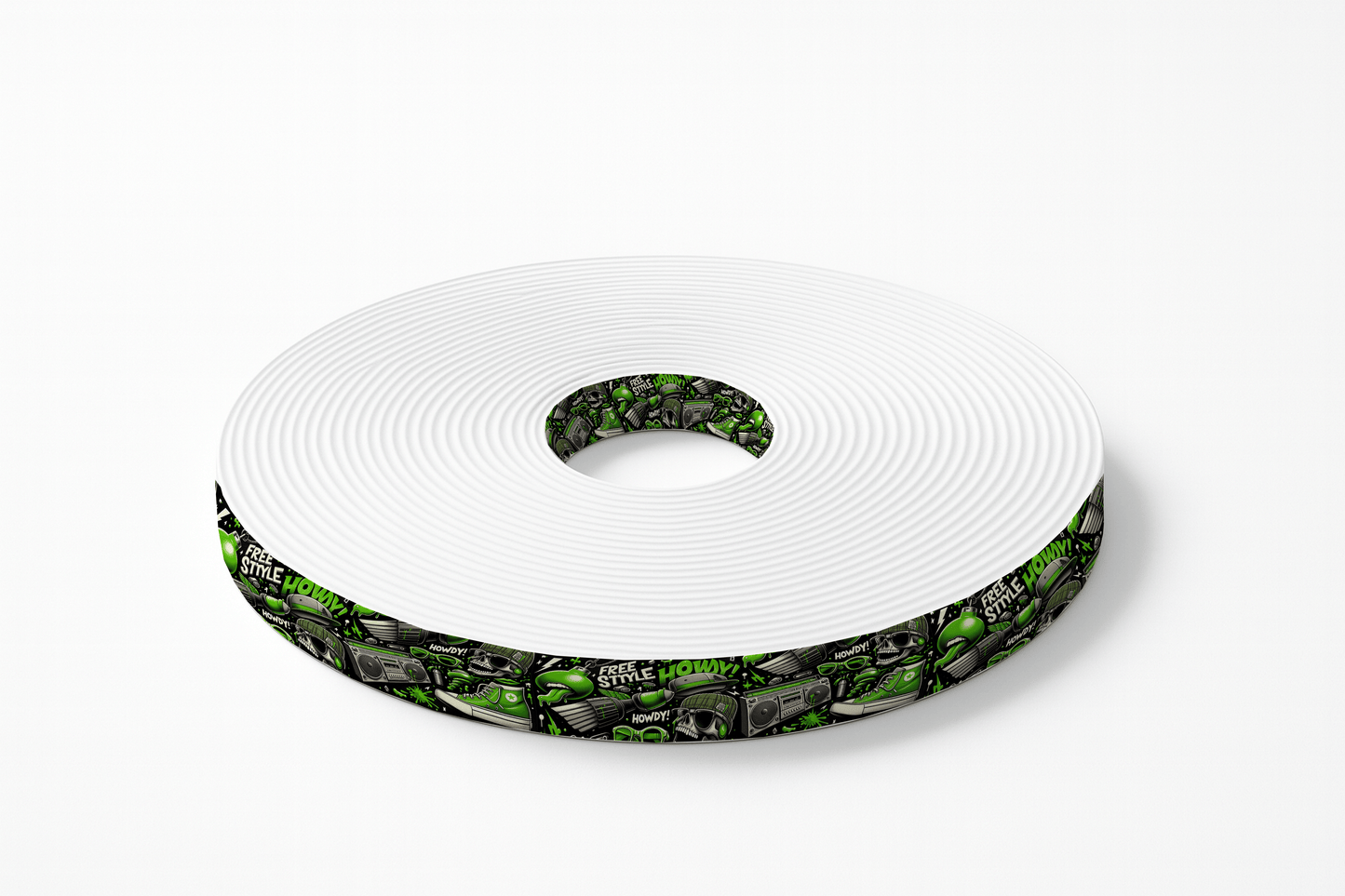 L'atelier du Fourmilier BioThane imprimé au mètre BioThane® imprimé - Motif "Street Freestyle Vert"