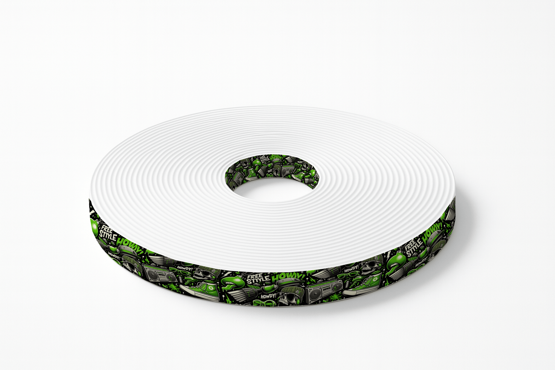 L'atelier du Fourmilier BioThane imprimé au mètre BioThane® imprimé - Motif "Street Freestyle Vert"