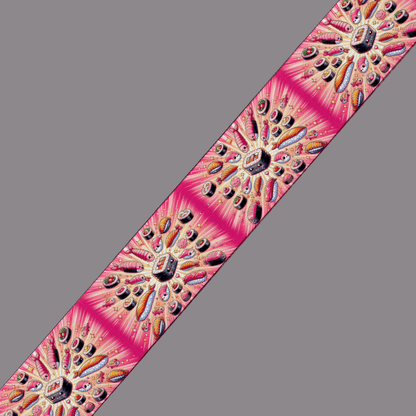 L'atelier du Fourmilier BioThane imprimé au mètre BioThane® imprimé - Motif Sushis Pop sur fond rose (19mm, 25mm, 38mm)