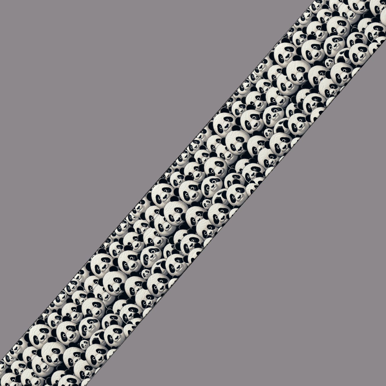L'atelier du Fourmilier BioThane imprimé au mètre BioThane imprimé – Motif Têtes de Panda Noir et Blanc