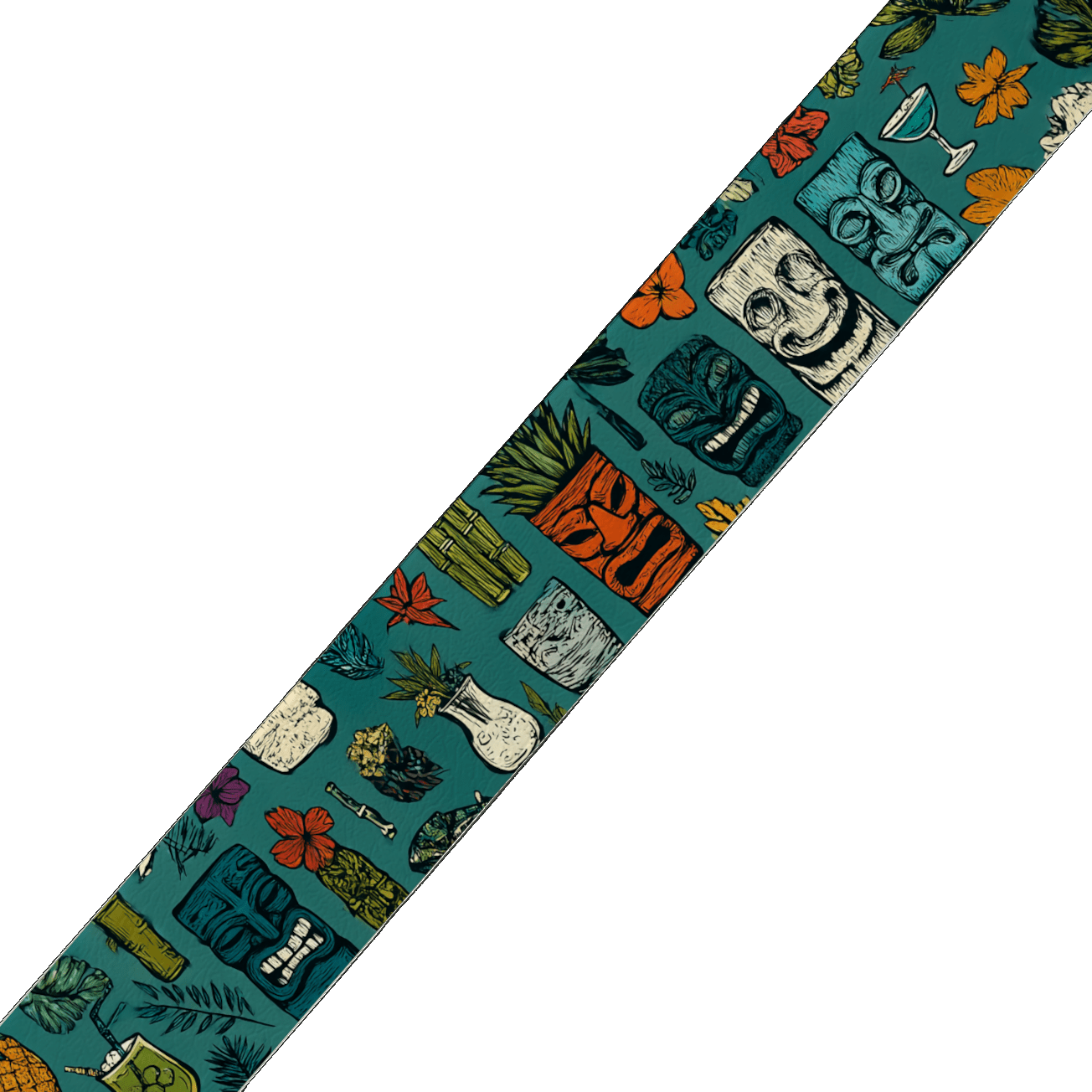 L'atelier du Fourmilier BioThane imprimé au mètre BioThane® imprimé - Motif Tiki Tropical