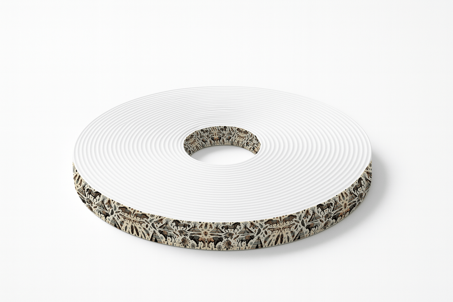 L'atelier du Fourmilier BioThane imprimé au mètre BioThane® imprimé motif Tribal Indien – chevaux, tipis et plumes