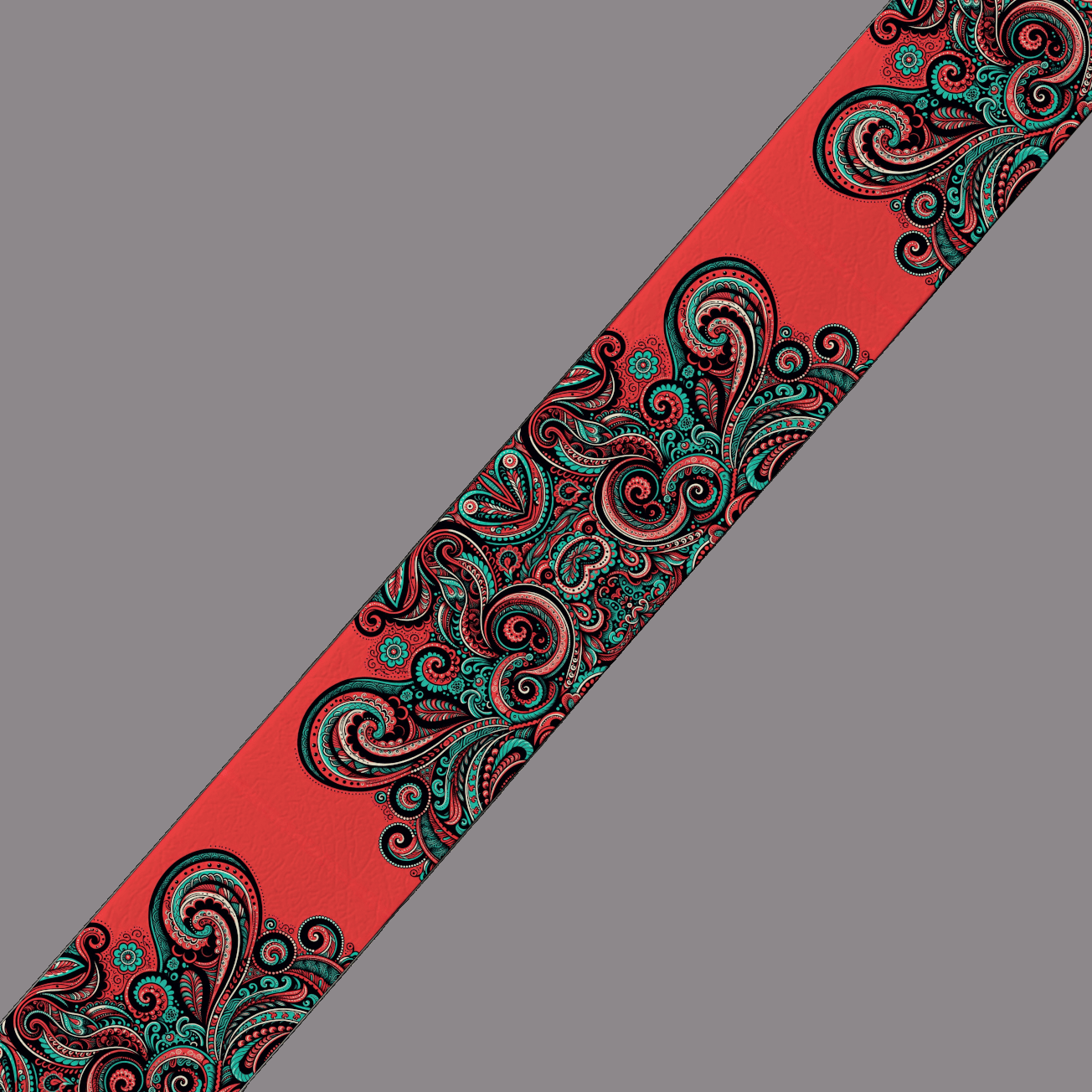 L'atelier du Fourmilier BioThane imprimé au mètre BioThane®  imprimé motif tribal ornemental rouge
