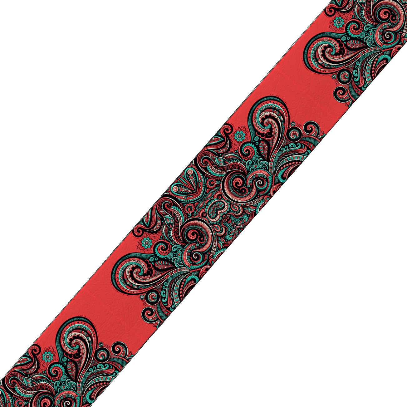 L'atelier du Fourmilier BioThane imprimé au mètre BioThane®  imprimé motif tribal ornemental rouge