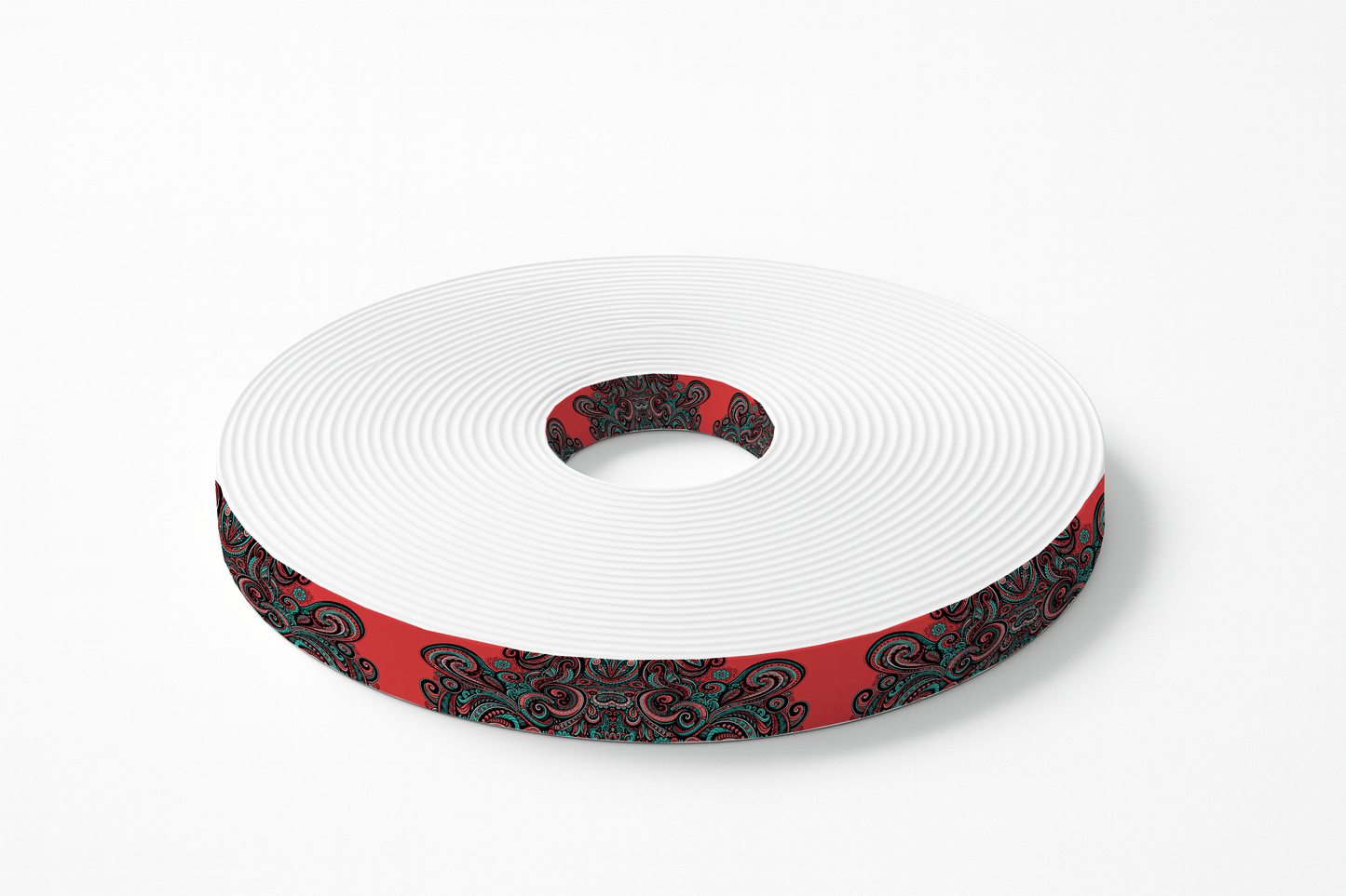 L'atelier du Fourmilier BioThane imprimé au mètre BioThane®  imprimé motif tribal ornemental rouge