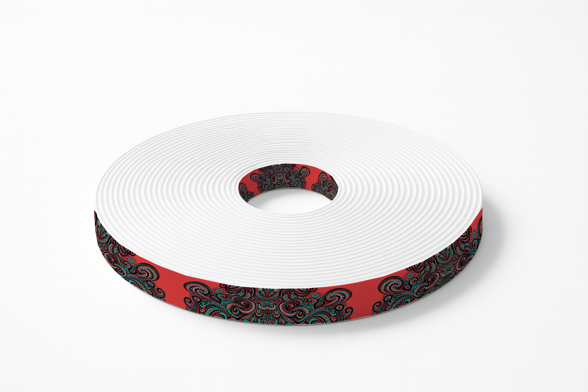 L'atelier du Fourmilier BioThane imprimé au mètre BioThane®  imprimé motif tribal ornemental rouge