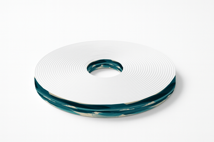 L'atelier du Fourmilier BioThane imprimé au mètre BioThane imprimé – Motif Vagues bleu canard & écume