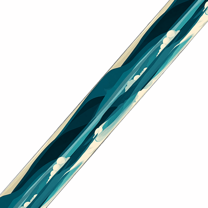 L'atelier du Fourmilier BioThane imprimé au mètre BioThane imprimé – Motif Vagues bleu canard & écume