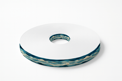 L'atelier du Fourmilier BioThane imprimé au mètre BioThane imprimé – Motif Vagues bleues & écume