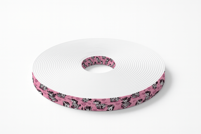 L'atelier du Fourmilier BioThane imprimé au mètre BioThane imprimé – Motif Zèbres cartoon & cœurs