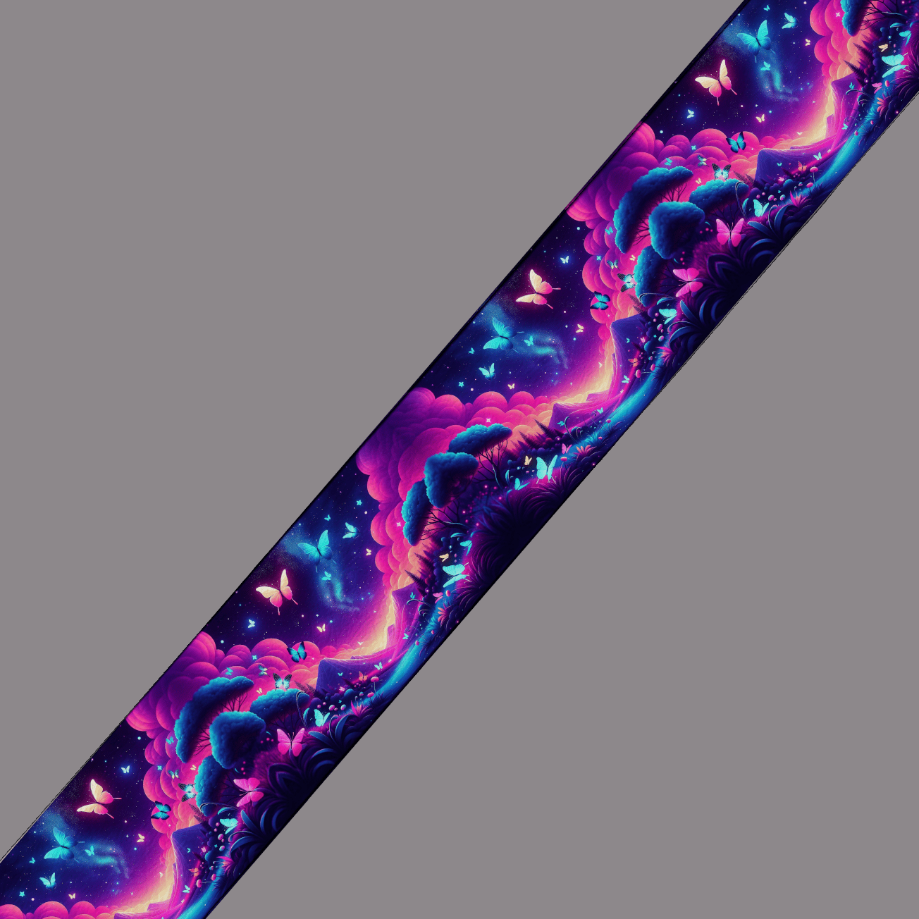 L'atelier du Fourmilier BioThane imprimé au mètre BioThane imprimé « Nuée de papillons féériques »