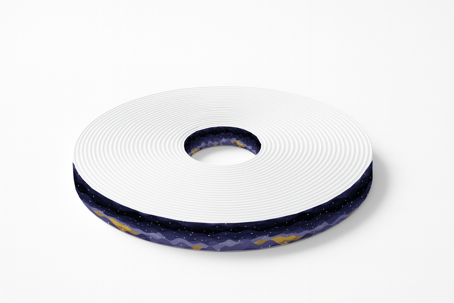 L'atelier du Fourmilier BioThane imprimé au mètre BioThane imprimé – Nuit étoilée violette & filons dorés